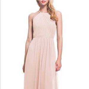#LEVKOFF Open Back Halter Neck Chiffon Gown